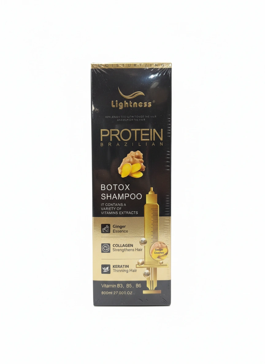 شامپو مو فاقد سولفات لایتنس Lightness مدل Protein Brazilin (BOTOX) حجم 800 میلی لیتر