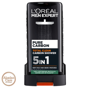 شامپو لورال پیرو کربن 5در1 سر و بدن 400میل Loreal Pure Carbon Shampoo