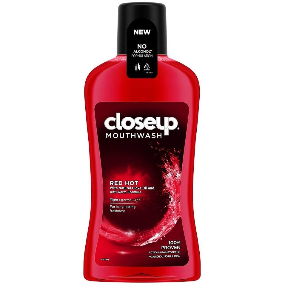 دهان‌شویه کلوزآپ Closeup مدل Red Hot با روغن میخک – حجم ۵۰۰ میل