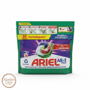 کپسول ماشین لباسشویی آریل All‑in‑1 Color+ اروپایی ۳۶ عددی
