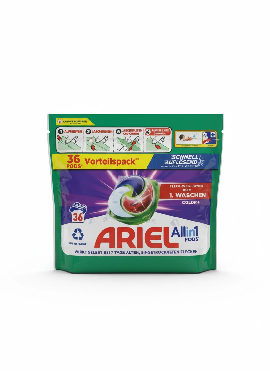 کپسول ماشین لباسشویی آریل All‑in‑1 Color+ اروپایی ۳۶ عددی