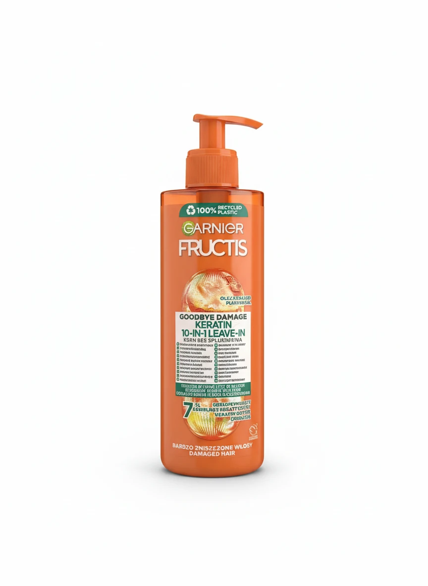 کرم مو بدون آبکشی گارنیر Fructis Goodbye Damage Keratin 10‑in‑1 حجم ۴۰۰ میل