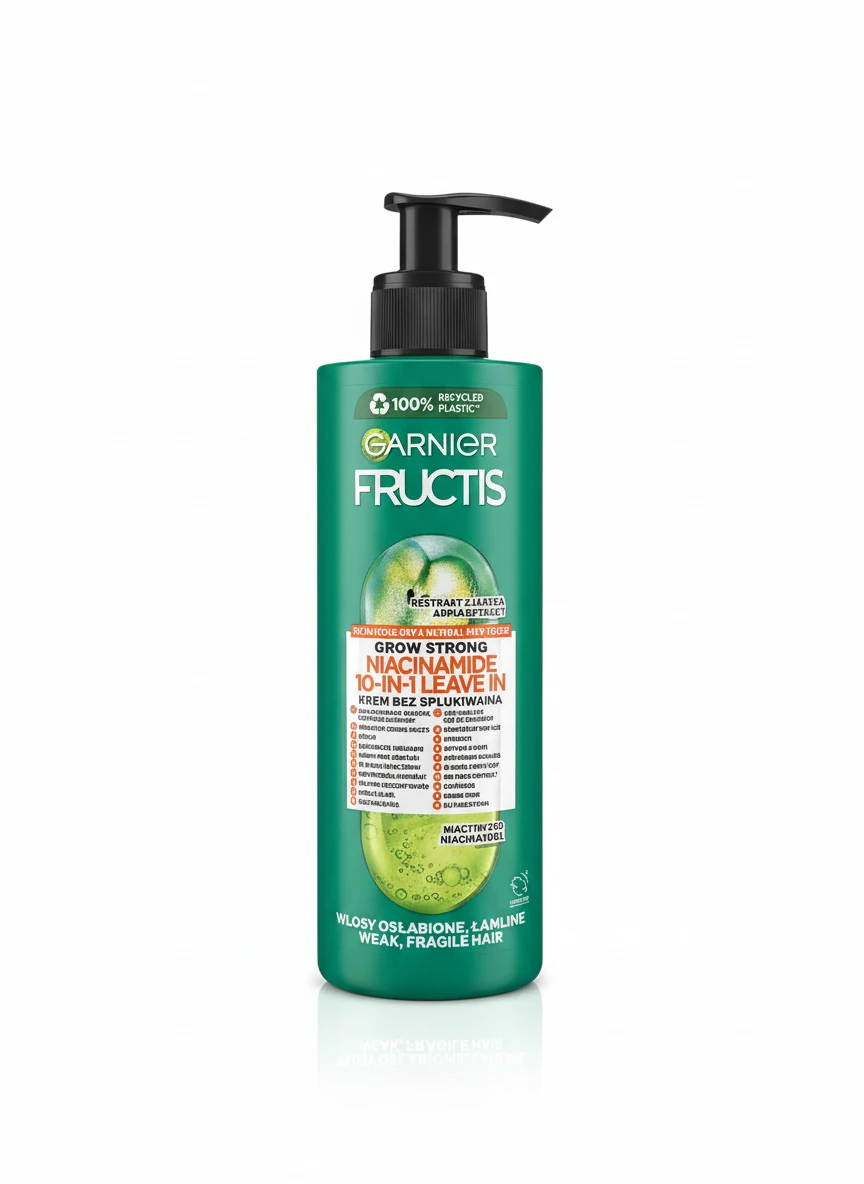کرم مو بدون آبکشی گارنیر Fructis Grow Strong 10‑in‑1 حاوی نیاسینامید ۴۰۰ میل