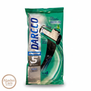 خودتراش یکبار مصرف DARCO مدل Sensitive پنج لبه – بسته ۴ عددی