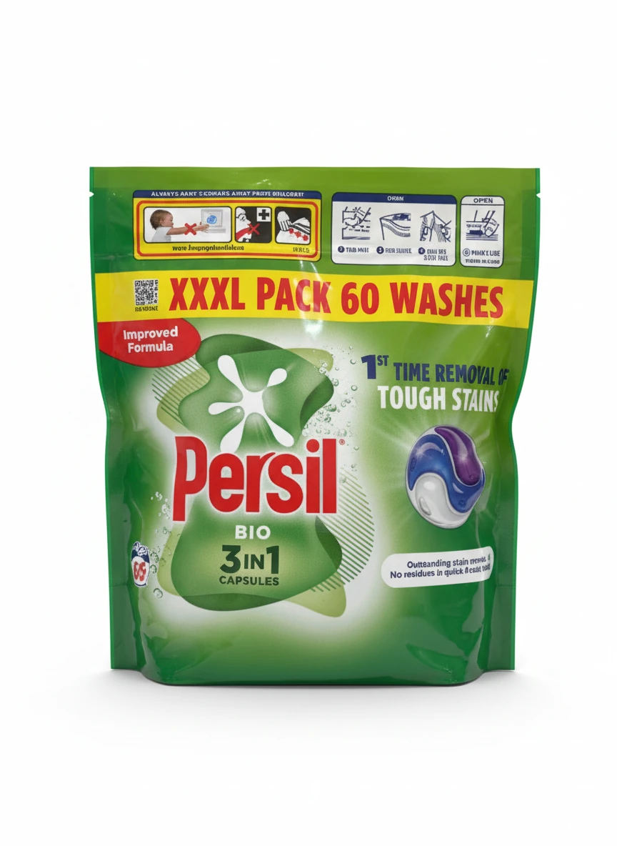 کپسول ماشین لباسشویی پرسیل Bio 3in1 اروپایی ۶۰ عددی (XXXL Pack)