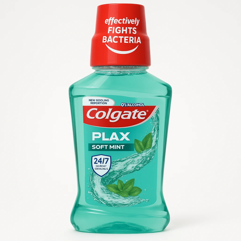 دهان‌شویه کولگیت Colgate Plax Soft Mint حجم ۵۰۰ میل | نعنای ملایم بدون الکل با محافظت ۲۴/۷