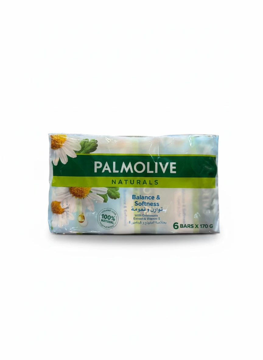 صابون پالمولیو نچرالز Balance & Softness بابونه و ویتامین E بسته ۶ عددی ۱۷۰ گرمی