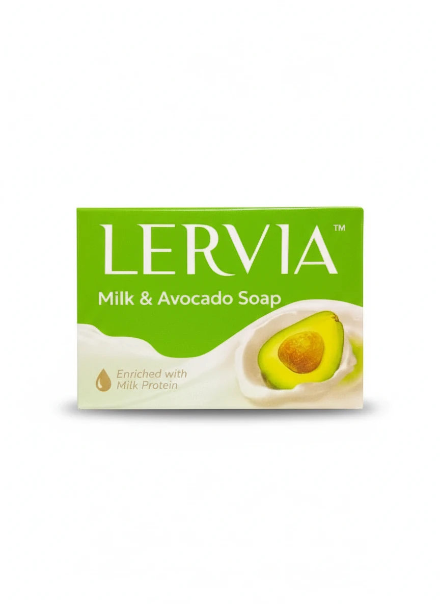 صابون شیر و آووکادو لرویا Lervia Milk & Avocado Soap وزن ۹۰ گرمی