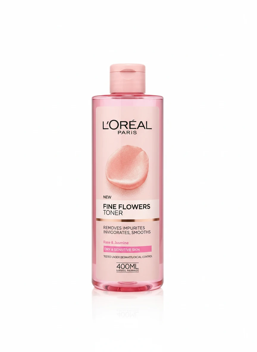 تونر لورآل فاین فلاورز 400 میل | مناسب پوست خشک و حساس | L’Oréal Fine Flowers Toner