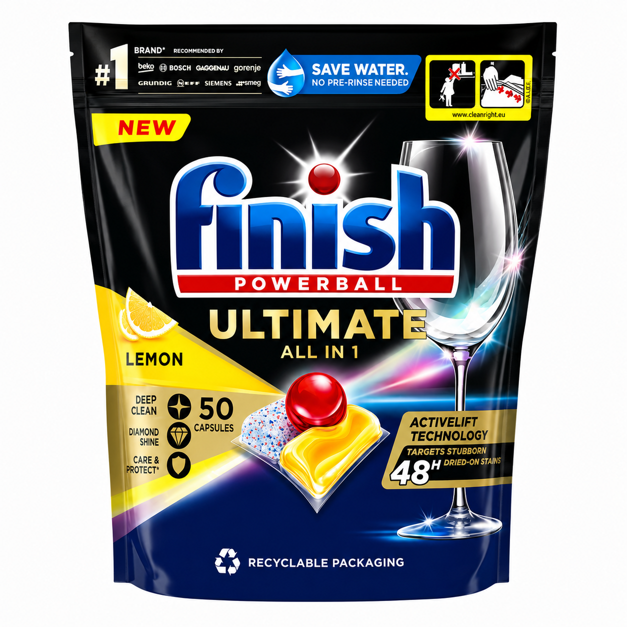 قرص ماشین ظرفشویی فینیش مدل Ultimate All in 1 لیمویی 50 عددی