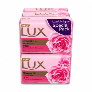 صابون لوکس Lux Glowing Skin گل رز بسته 6 عددی 170 گرم