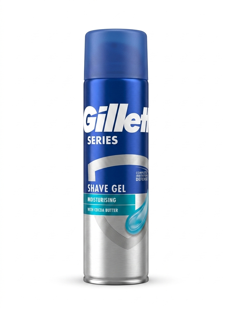 ژل اصلاح ژیلت مدل moisturising همراه کره کاکائو 200 میل