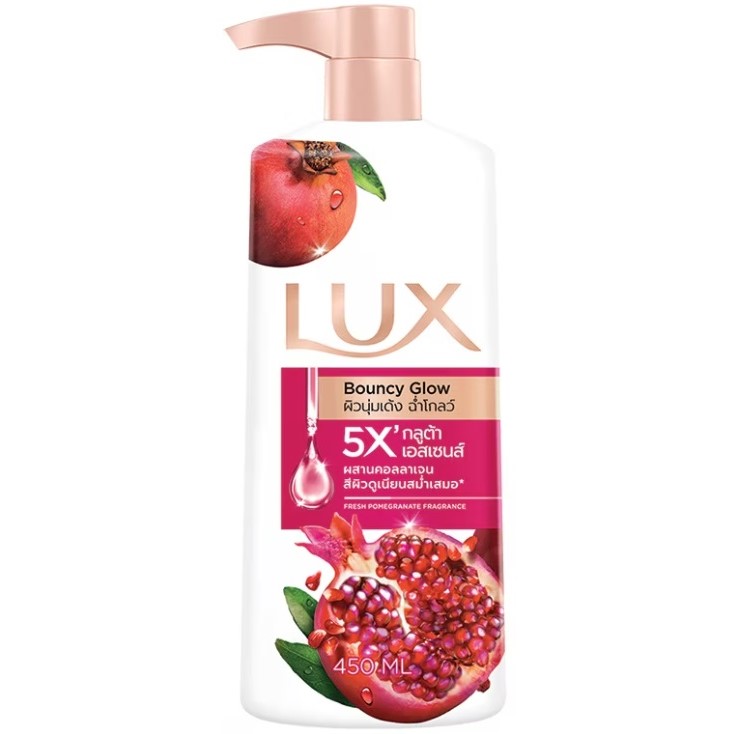 شامپو بدن لوکس Lux Bouncy Glow رایحه انار حجم 450 میل