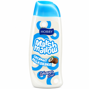 ژل دوش هوبی Hobby Marshmallow Coconut Milkshake با رایحه نارگیل و مارشمالو حجم 500 میلی لیتر
